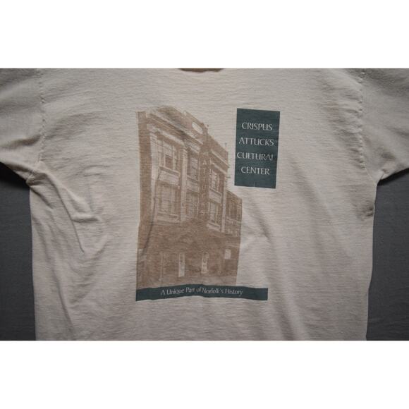 Vintage Crispus Attucks Cultural Center T-Shirt Norfolk VA Graphic Tee Cut Neck - Picture 6 of 8